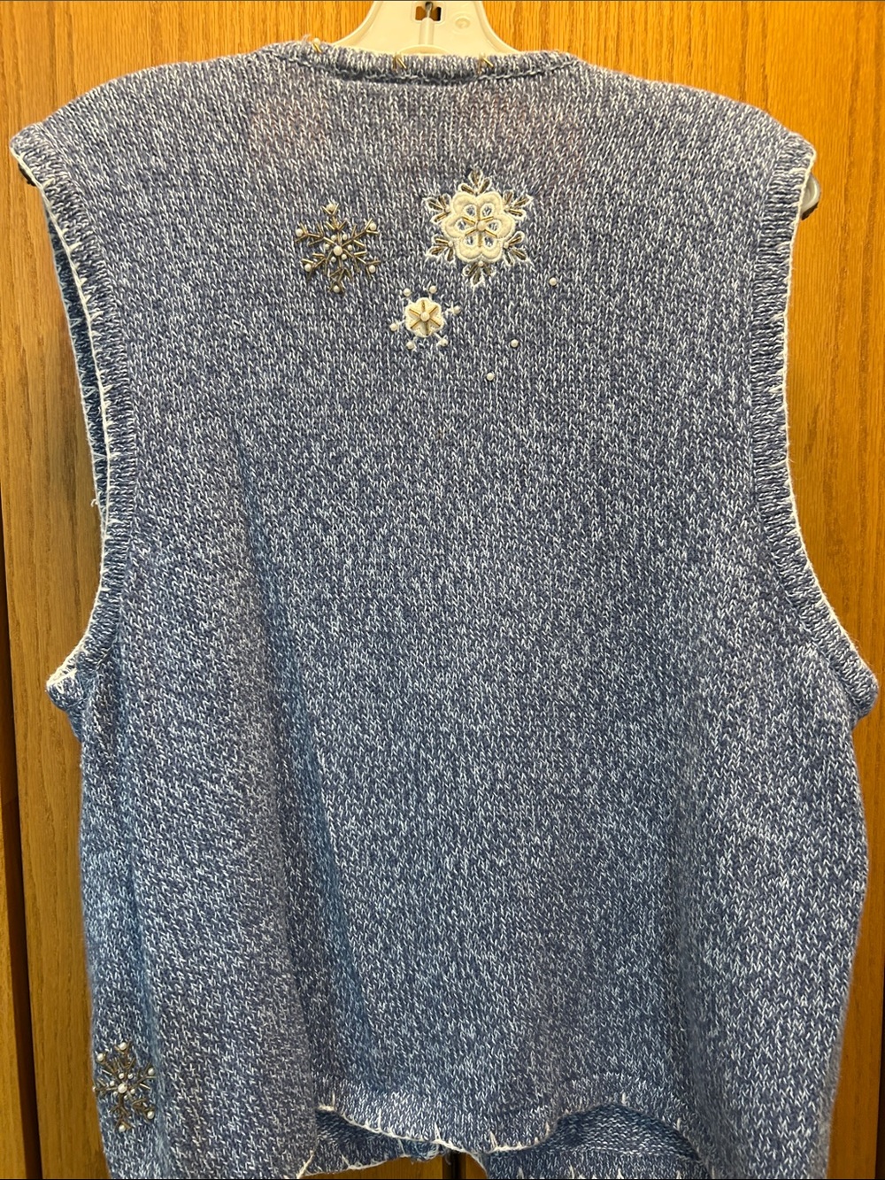 Blue Holiday Penguin Knit Vest. Size 1X. - Picture 5 of 6